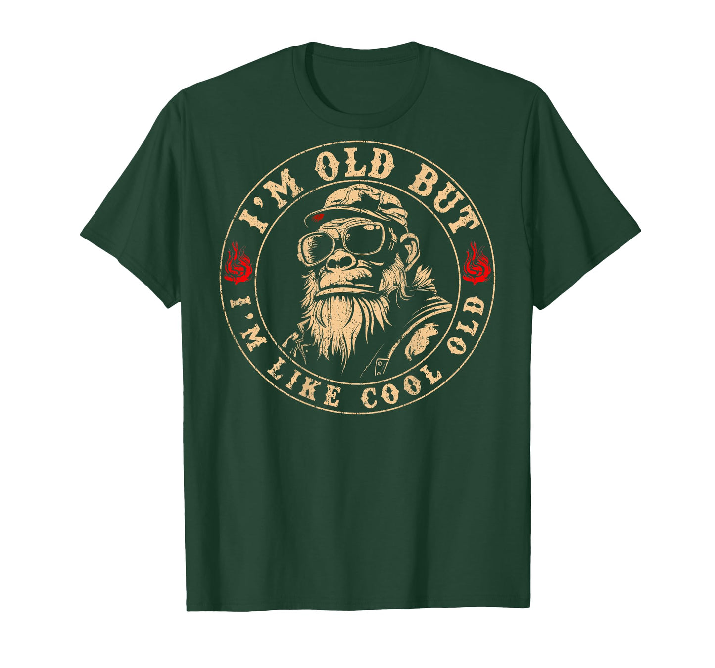 I'm Old But I'm Like Cool Old Funny Monkey (On Back) T-Shirt