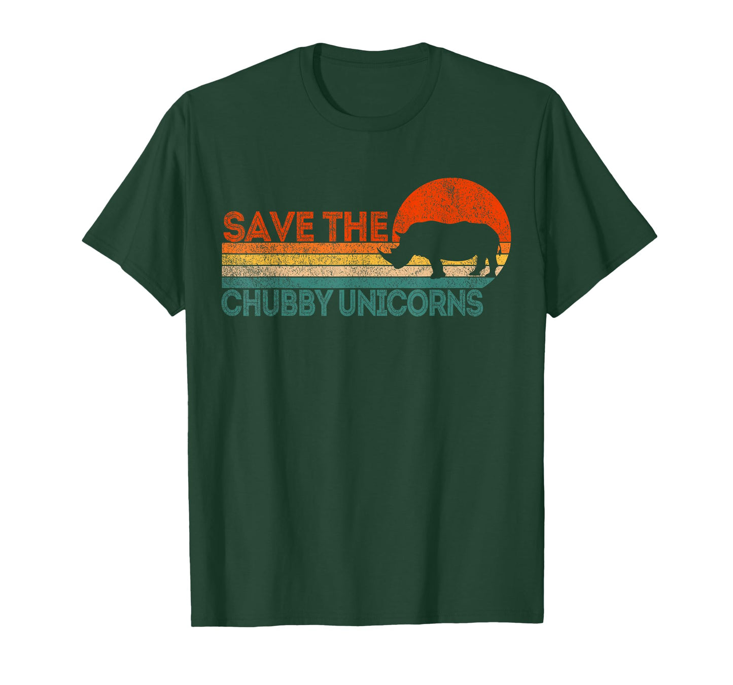 Save The Chubby Unicorns Funny Rhino Chubby Unicorn Retro T-Shirt