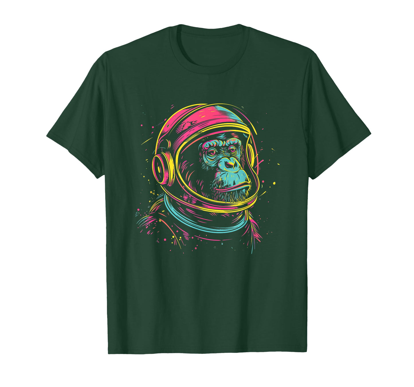 Astronaut Chimp Monkey, Spaceman Chimp Neon design T-Shirt