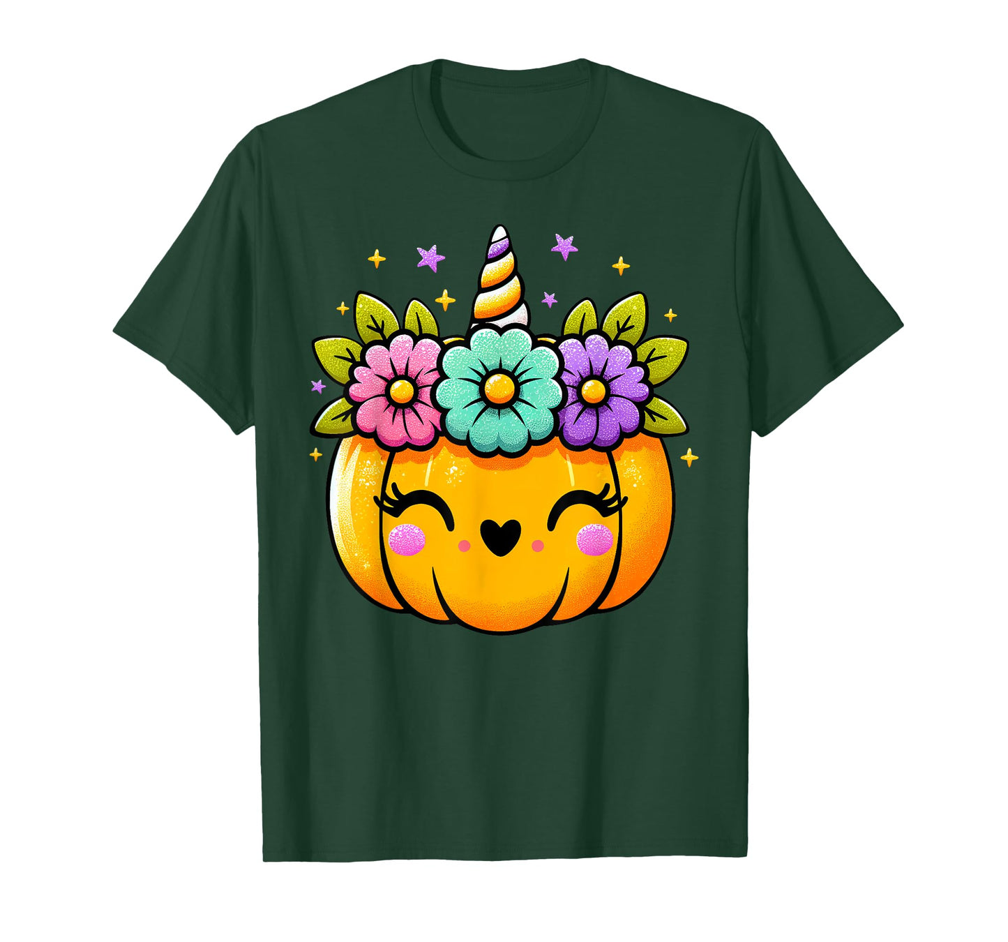 Cute Halloween Unicorn Pumpkin Halloween for Women Girls T-Shirt