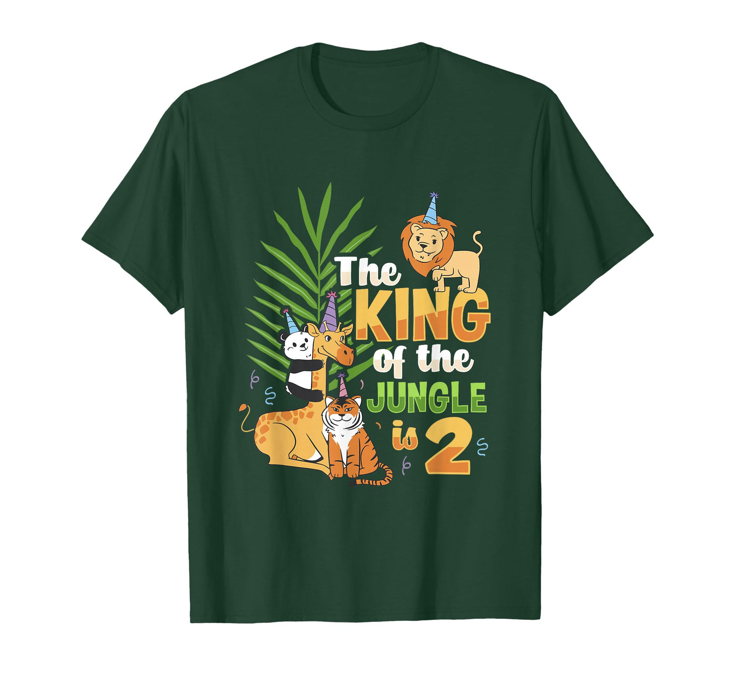 The king of the jungle is 2 Birthday Zoo Animal kids Design T-Shirt