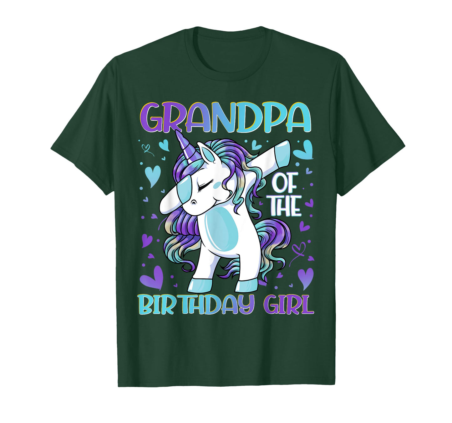 Grandpa of the Birthday Girl Dabbing Unicorn Grand Father T-Shirt
