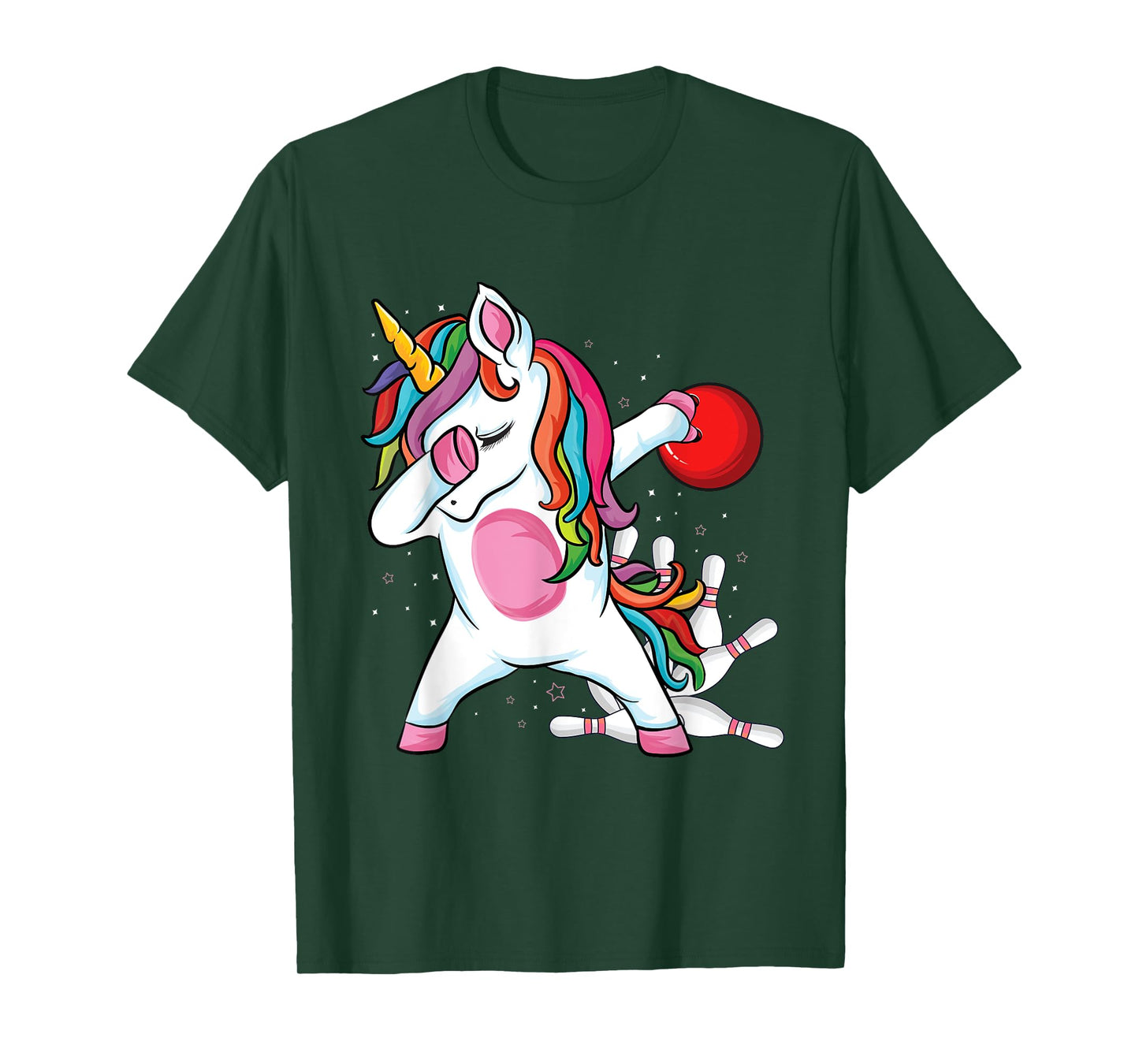 Magical Dabbing Unicorn Bowling Ball Pins Bowling Birthday T-Shirt