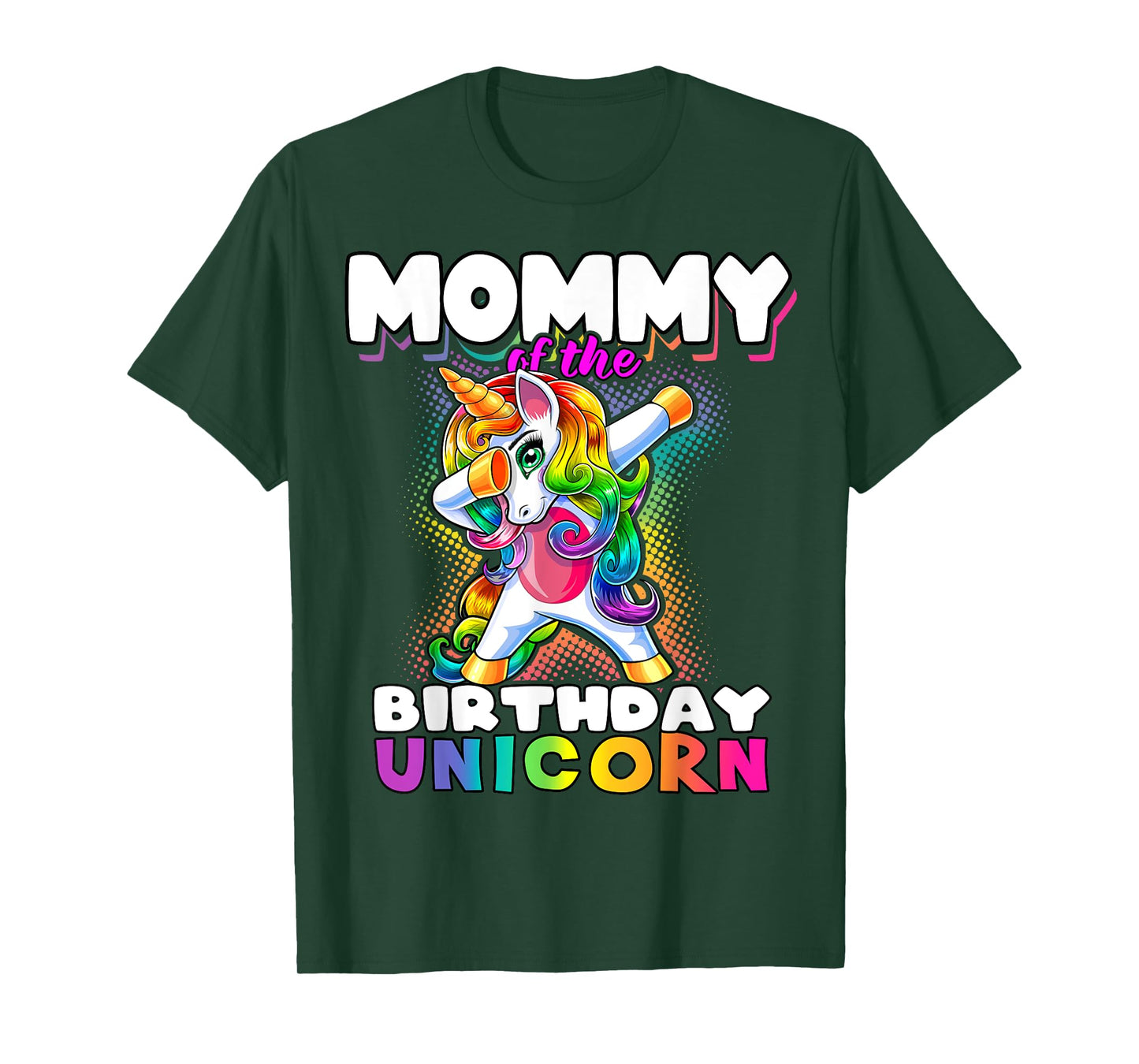 Mommy of the Birthday Unicorn Dabbing Matching Family T-Shirt