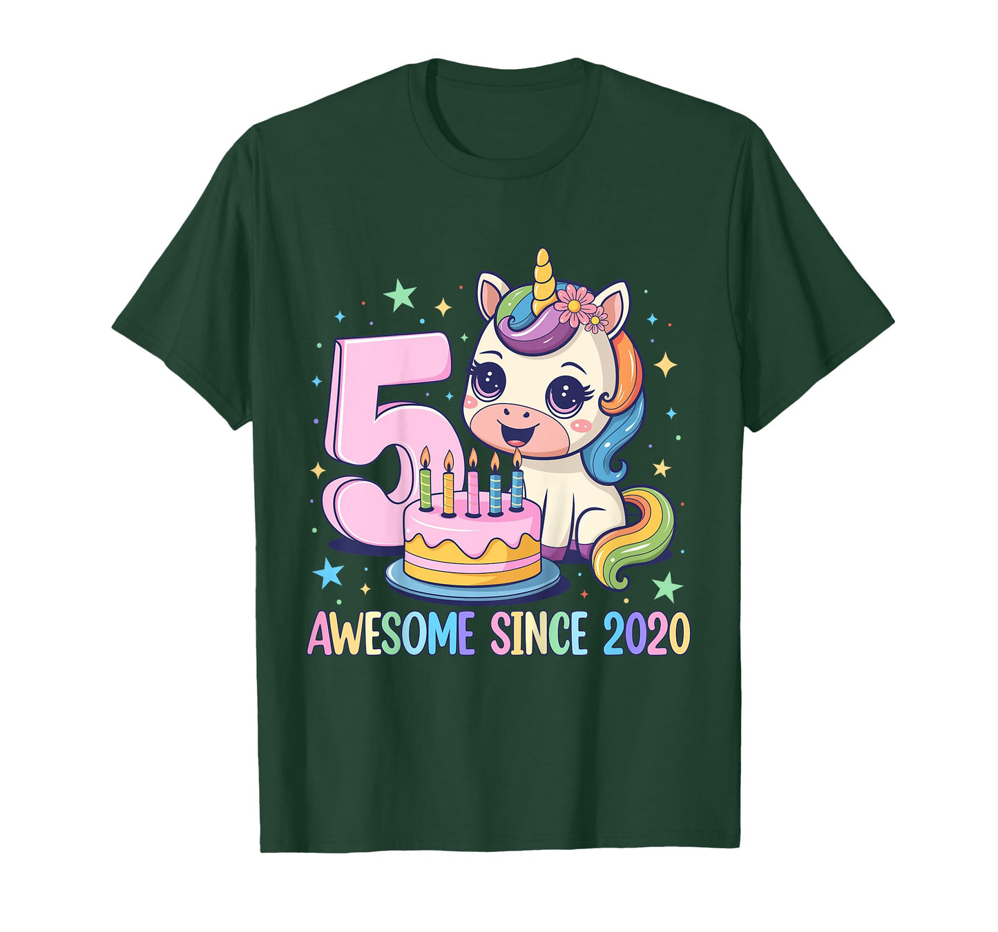 Kids Unicorn 5th Birthday 5 Year Old Unicorn Party Girls Outfit T-Shirt