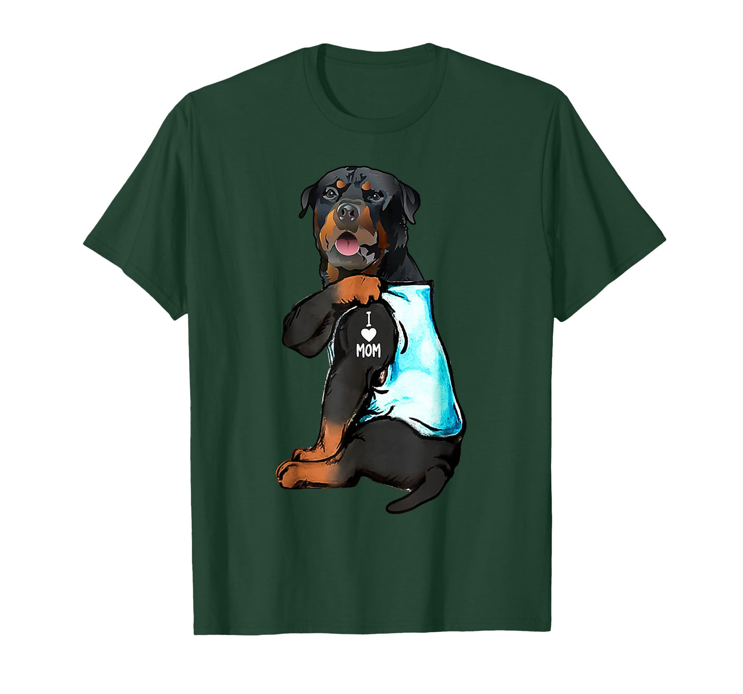 Rottweiler I Love Mom Tattoo T-Shirt