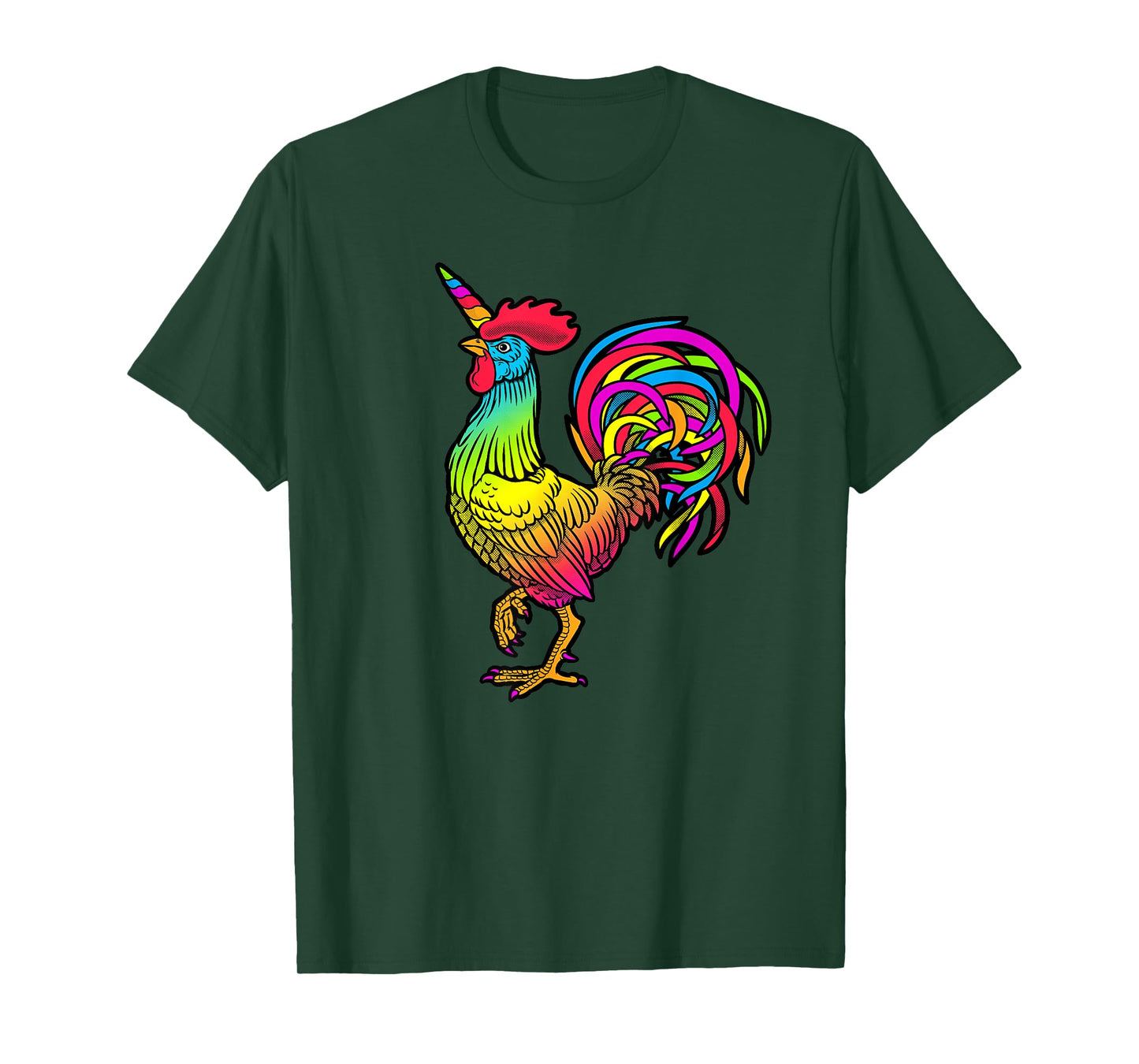 Chicken Unicorn Rainbow Rooster Graphic T-Shirt T-Shirt