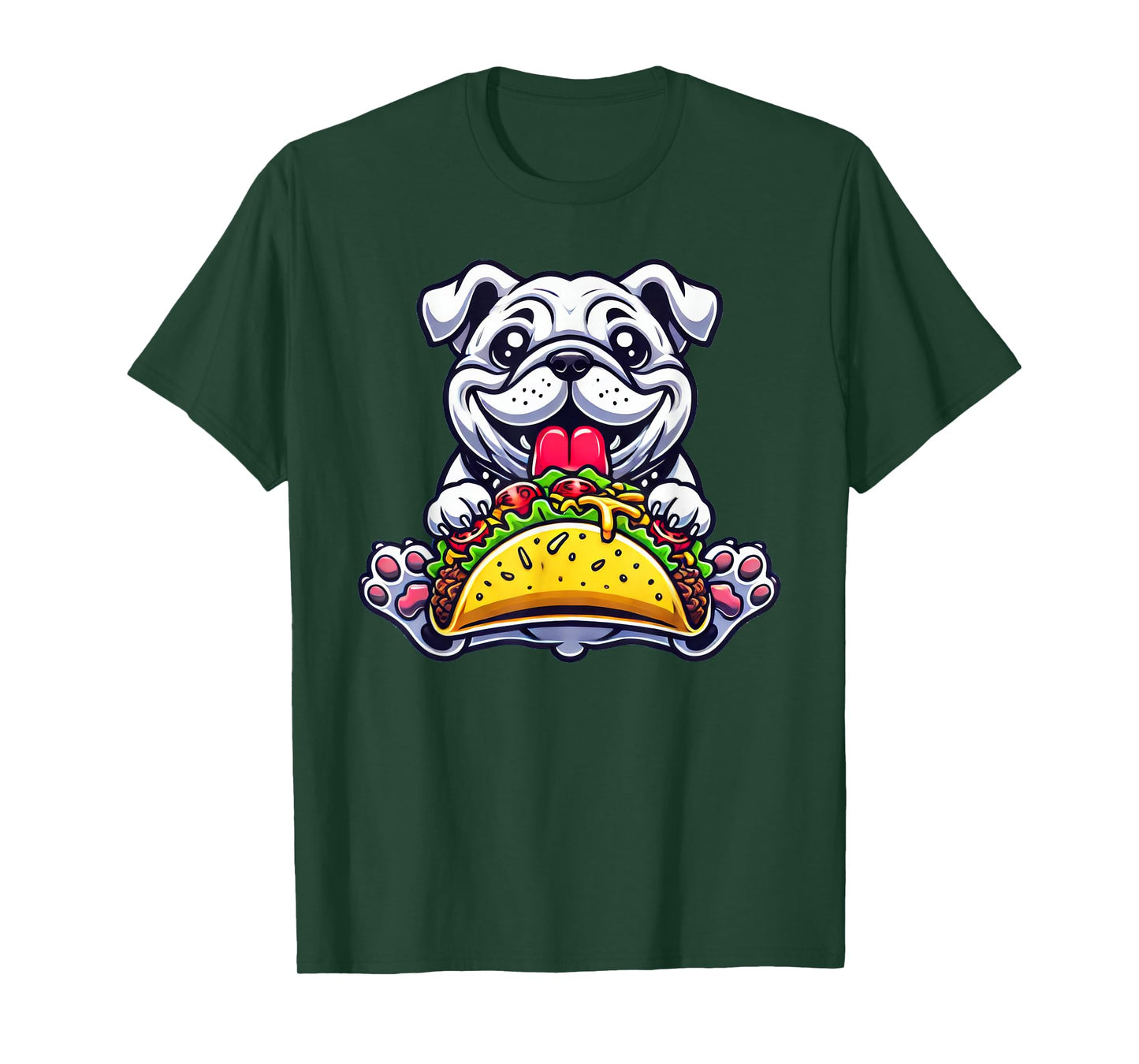 English Bulldog Dog Eating Taco T-Shirt