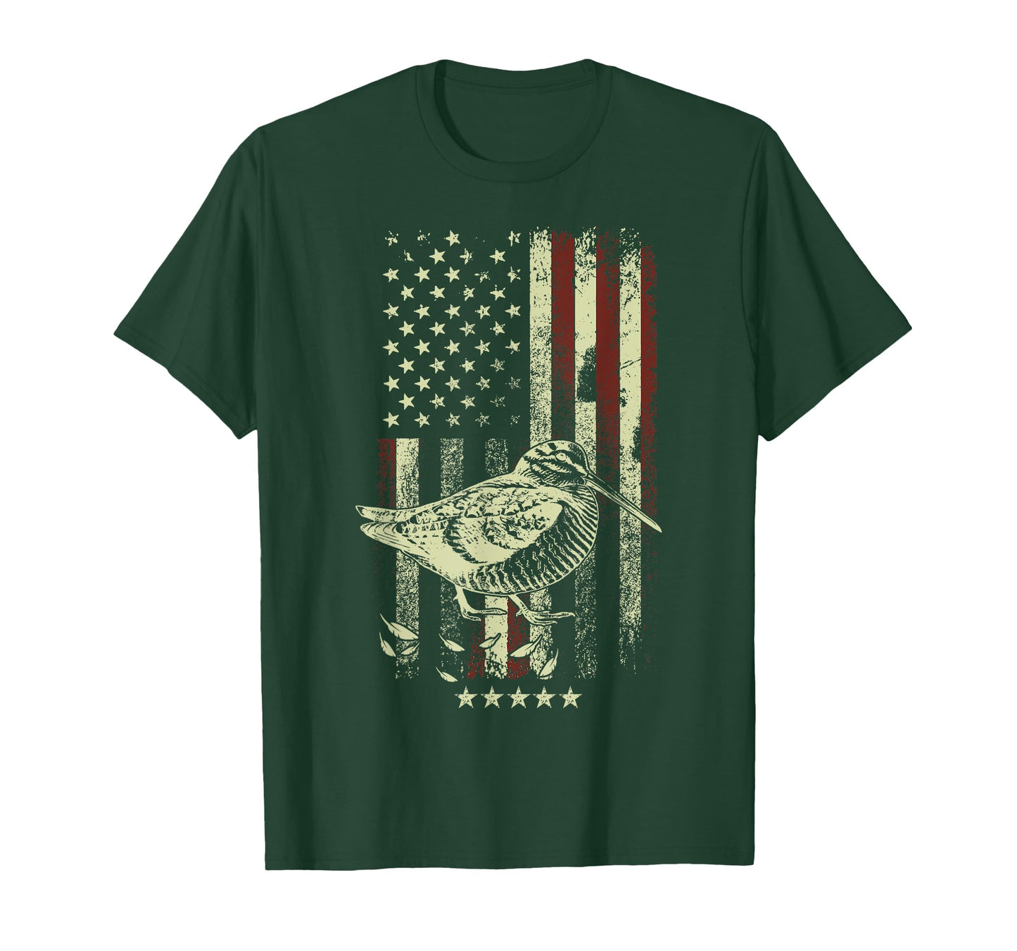 USA American Flag Hunters - Hunting Woodcock Bird T-Shirt