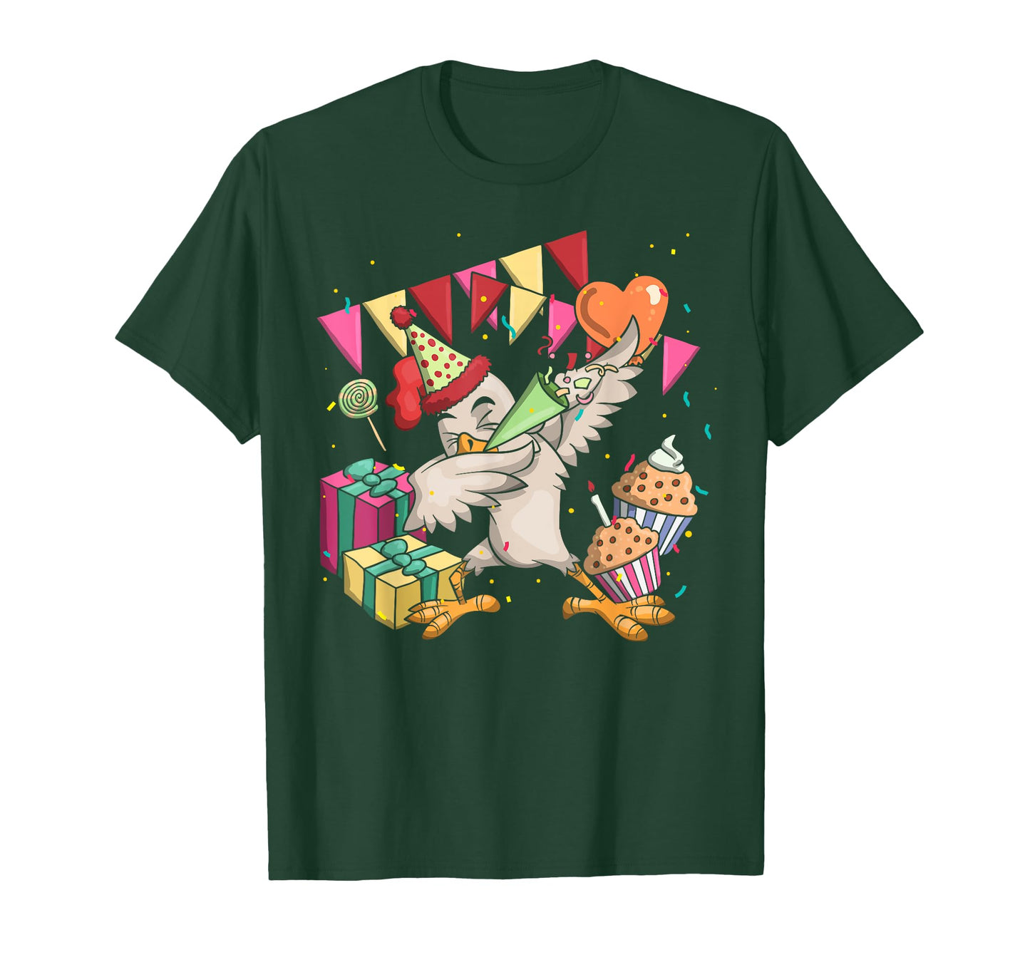 Funny Farm Bird Dab Chicken Anniversary Party Kids Birthday T-Shirt