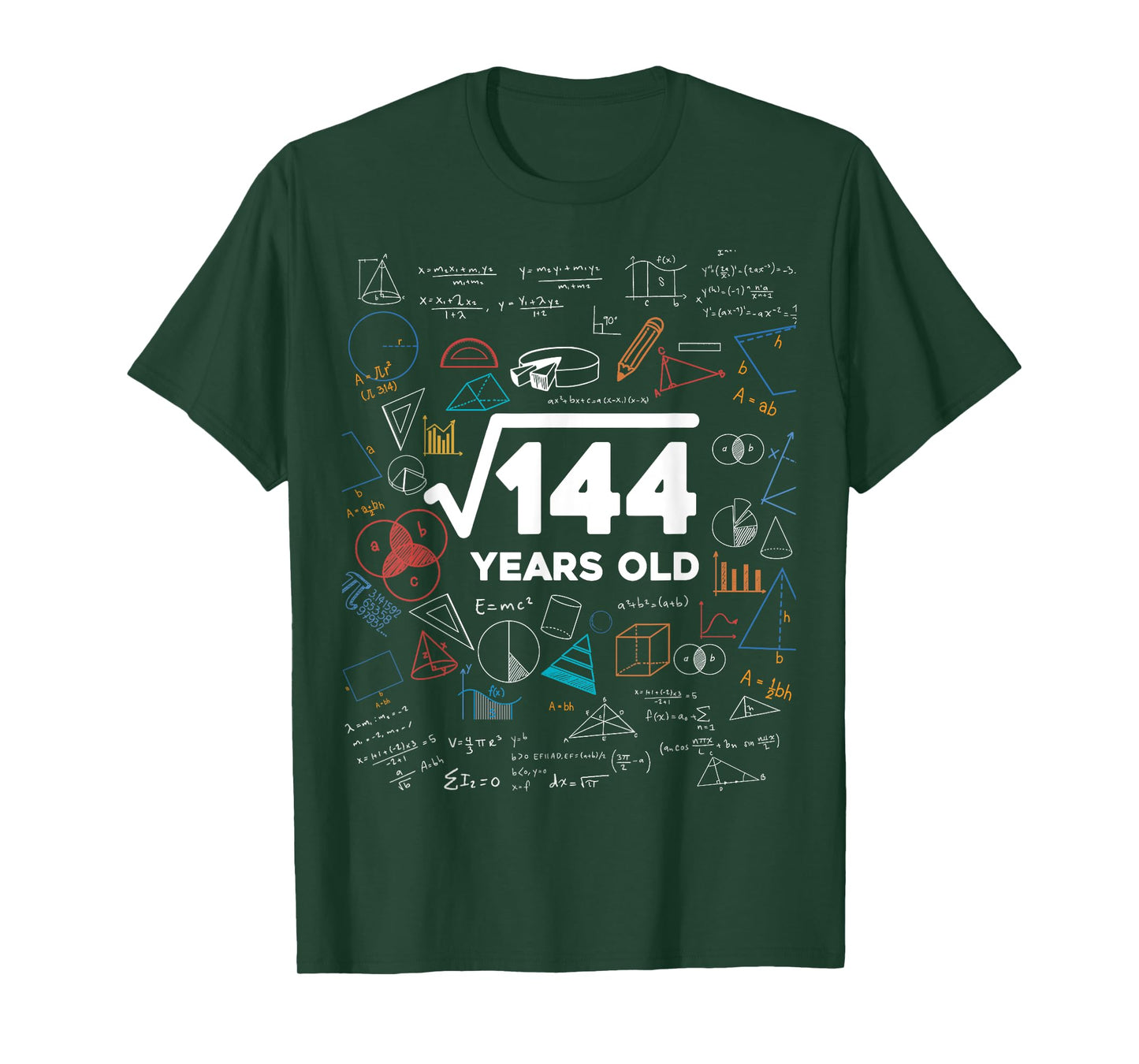 Square Root Of 144 12th Birthday Math Lover 12 Year Old Bday T-Shirt