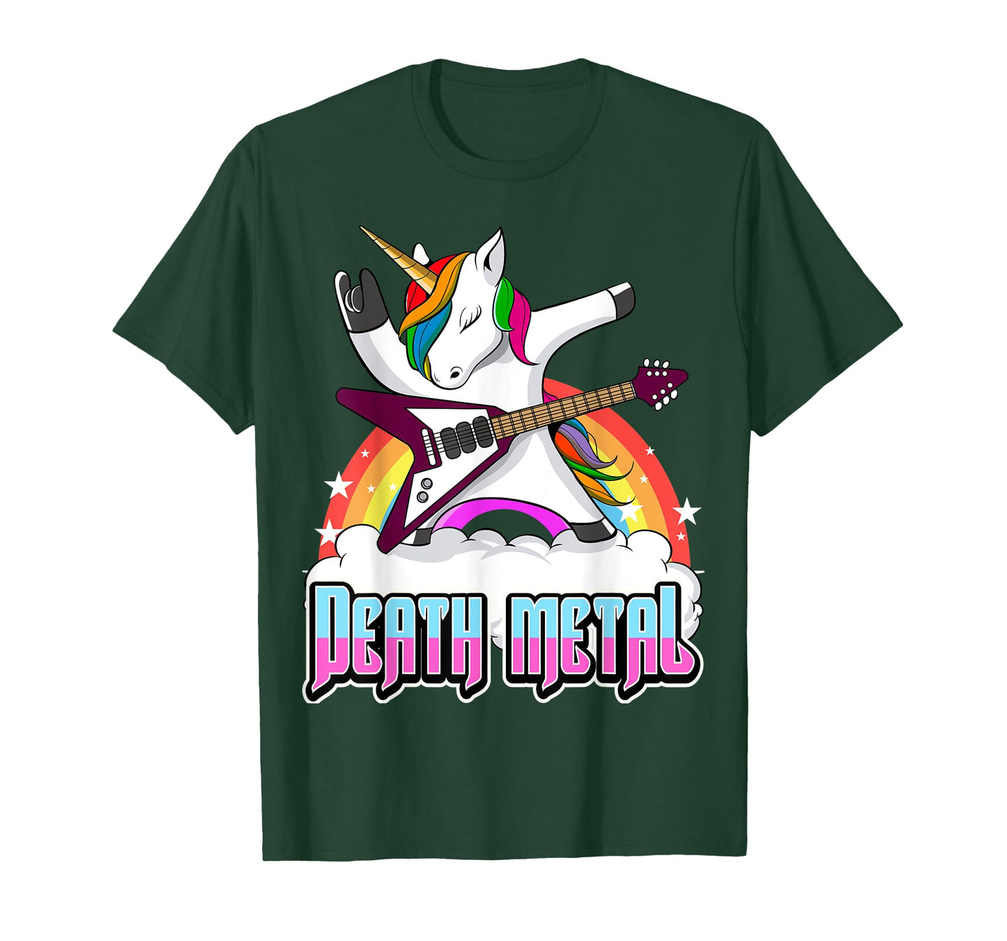 Death Metal Unicorn Funny Metal Heat Hard Rock T-Shirt
