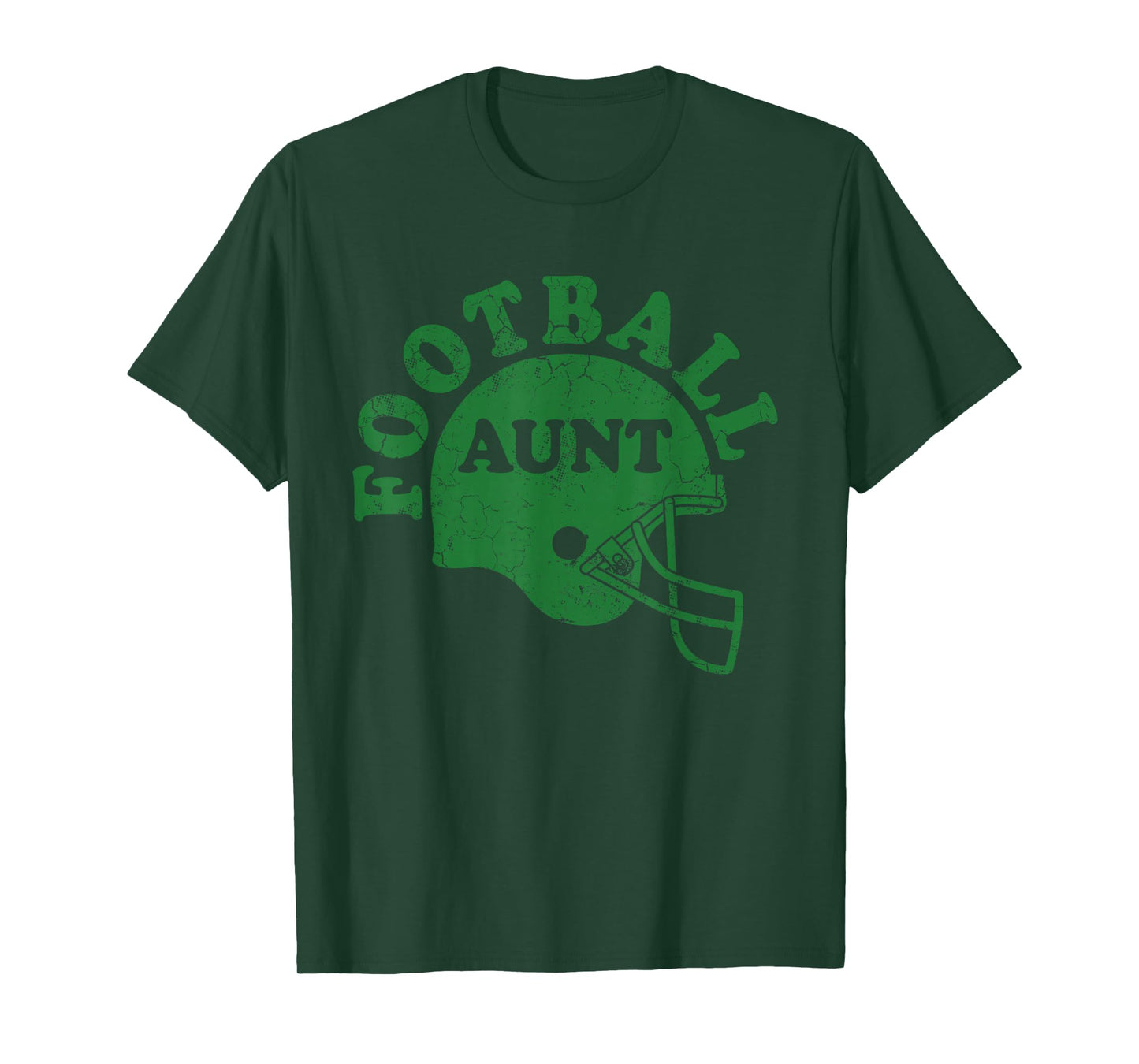 Football Aunt Green Helmet Game Day Auntie Sport T-Shirt