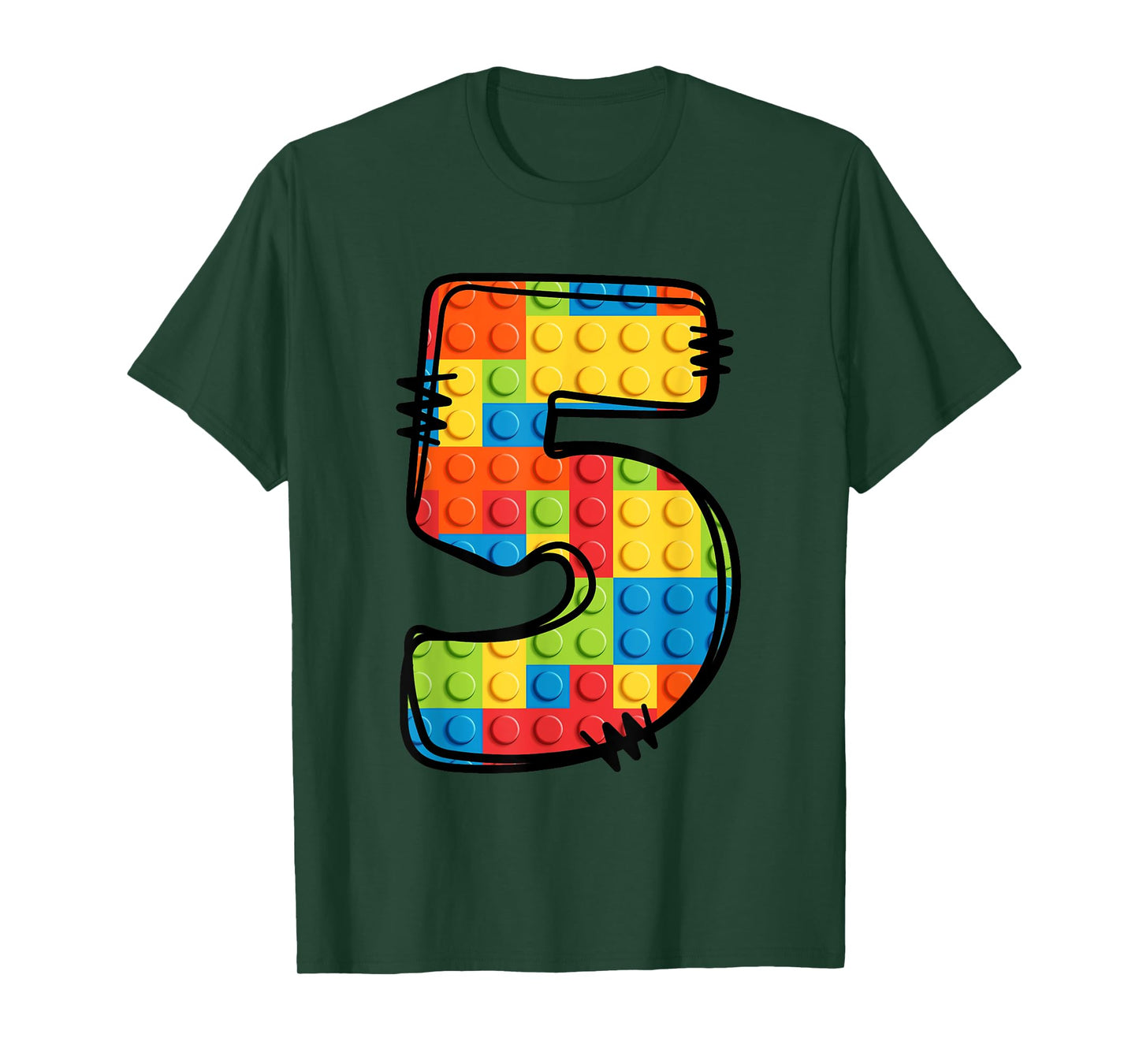 5 Year Old Blocks Building Master Builder 5th Birthday T-Shirt