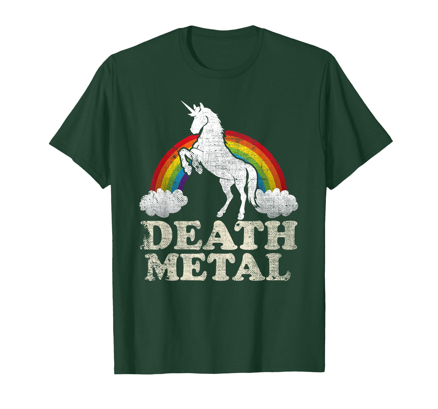 Funny Death Metal Unicorn and rainbow T-Shirt