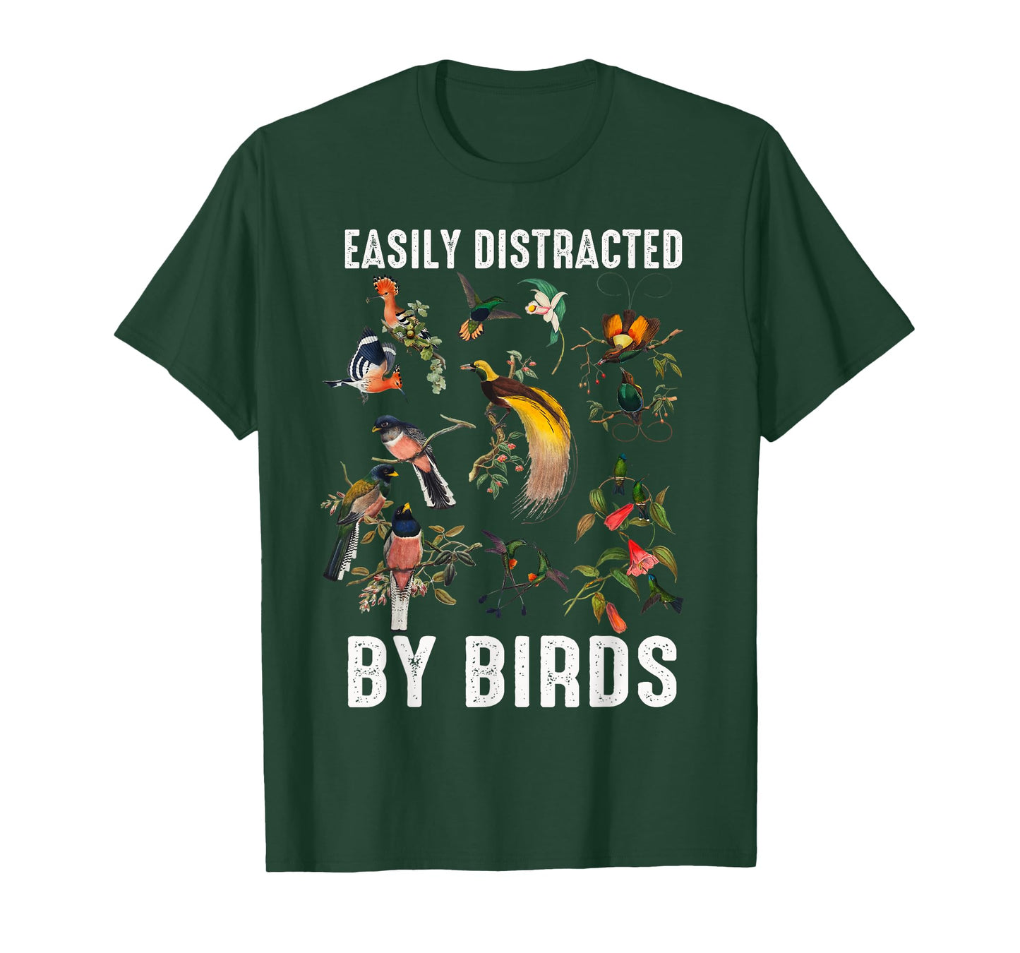 Easily Distracted By Birds Funny Bird Watcher & Birdwatching T-Shirt