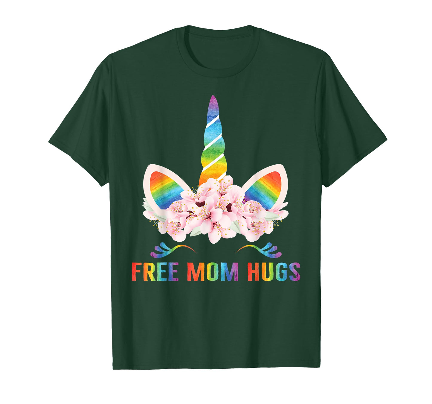 Free Mom Hugs T-Shirt Rainbow Pride LGBT Gift Unicorn tshirt T-Shirt