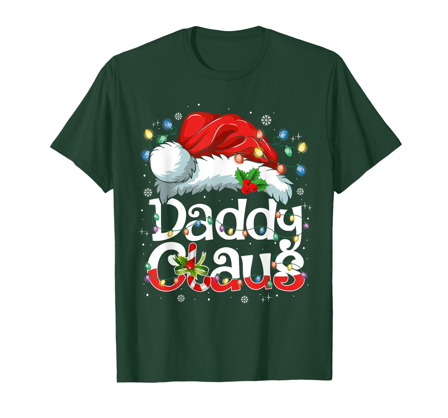 Daddy Claus Shirt Christmas Lights Pajama Family Matching T-Shirt