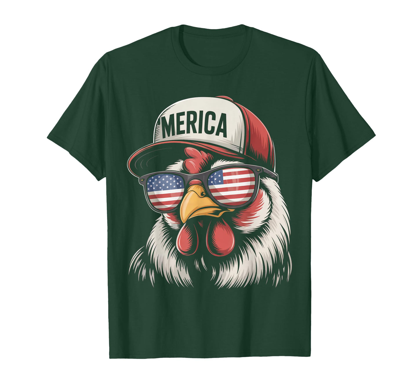 'Merica Chicken American Flag USA Farmer Funny 4th Of July T-Shirt