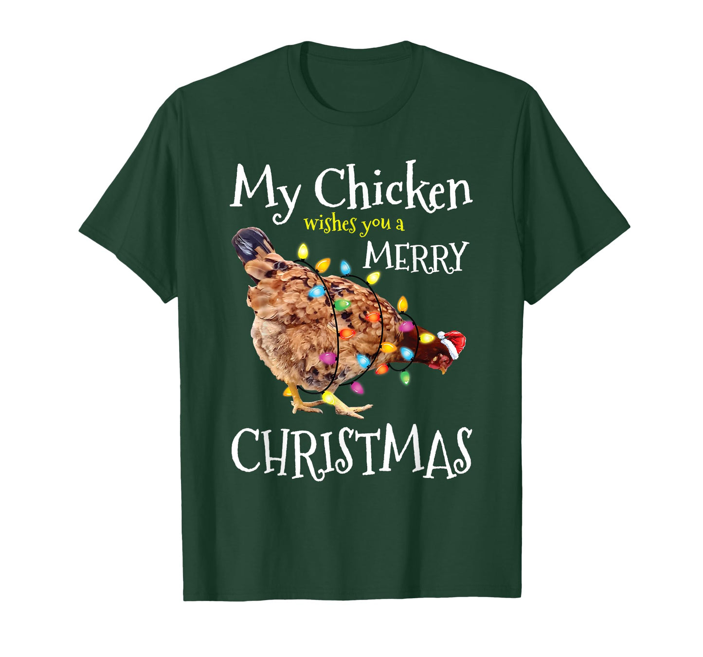 Merry Christmas Chicken Santa Funny Xmas Chicken T-Shirt