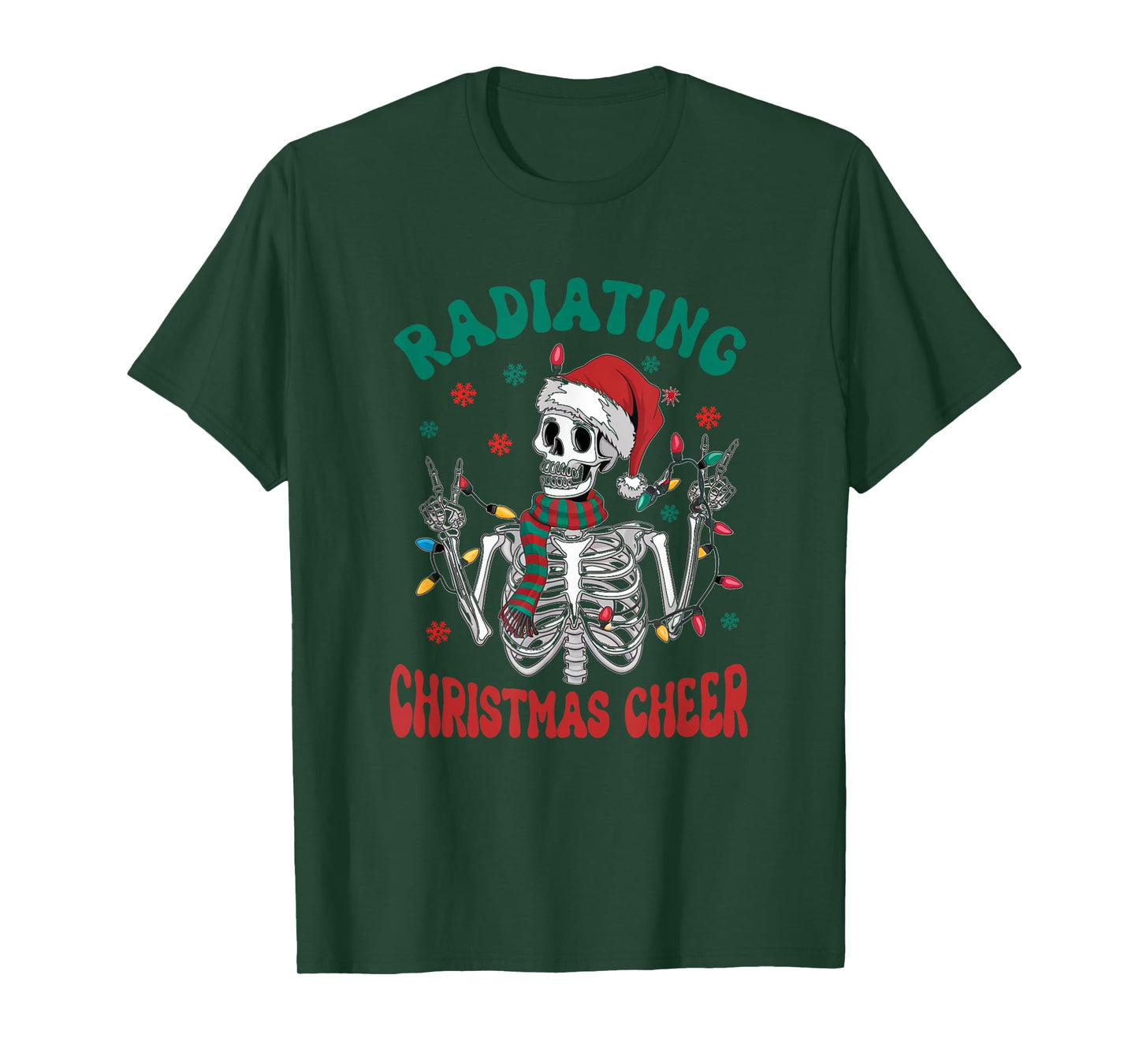 Radiology Christmas Santa Skeleton Xray Technician Rad Tech T-Shirt