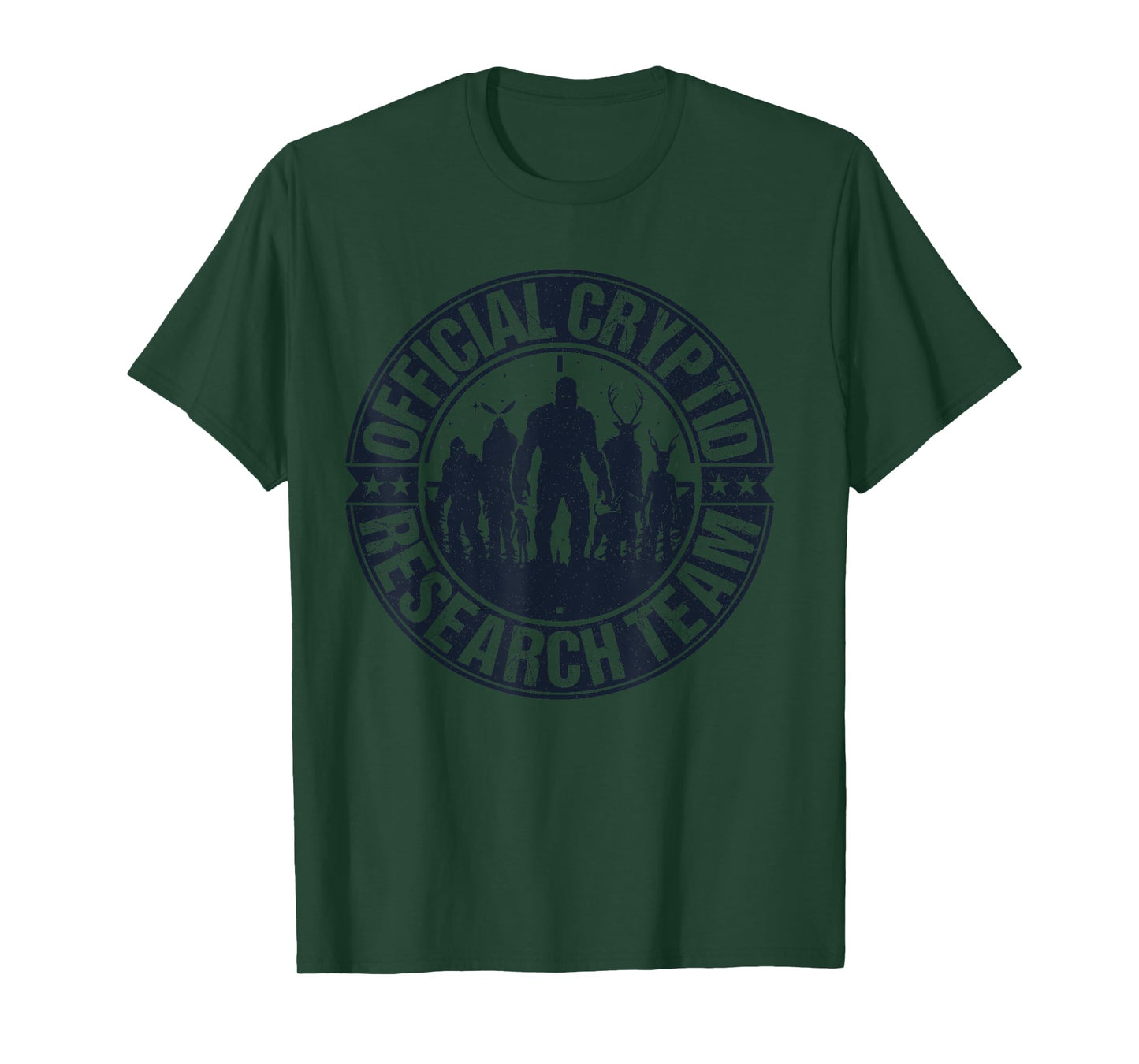 Official Cryptid Research Team Retro Cryptozoology Hunt Crew T-Shirt