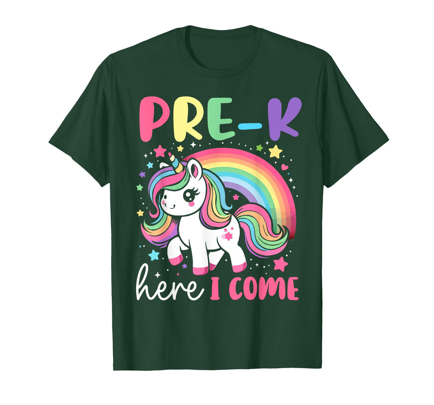 PreK Here I Come Unicorn Girls Back To School Team Preschool T-Shirt