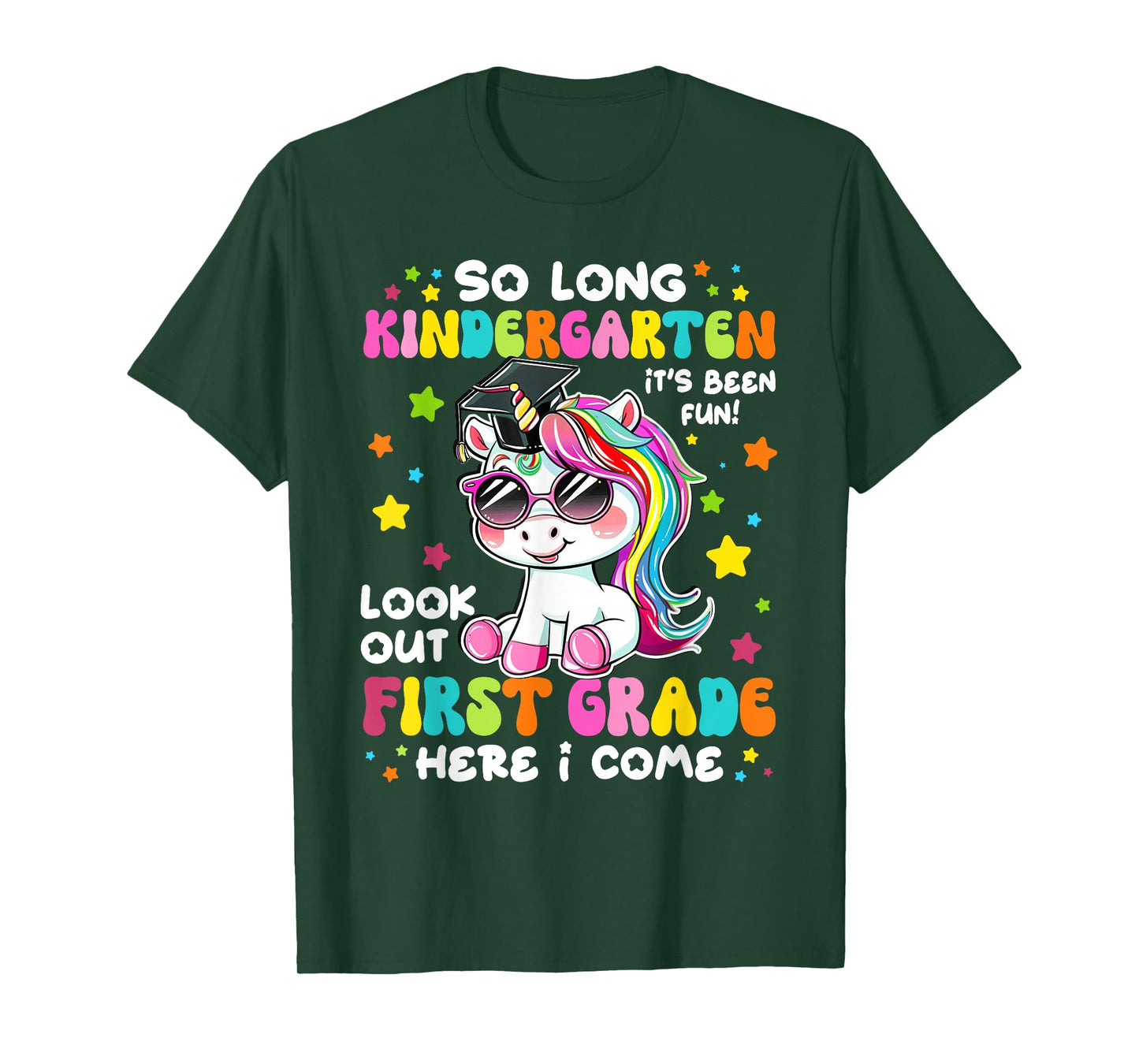 Kindergarten Graduation 2025 Unicorn Girls Graduate Kid Grad T-Shirt