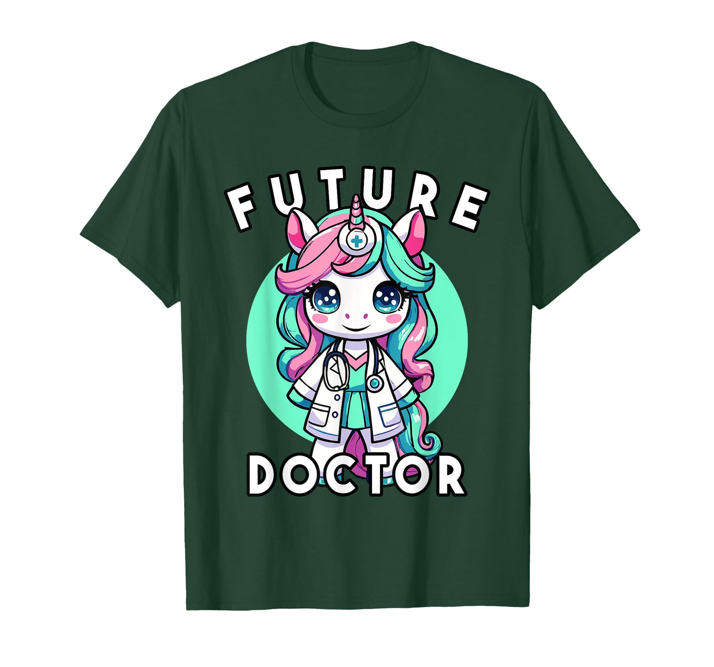 Future Doctor Girls Unicorn Medical Career Graphic T-Shirt