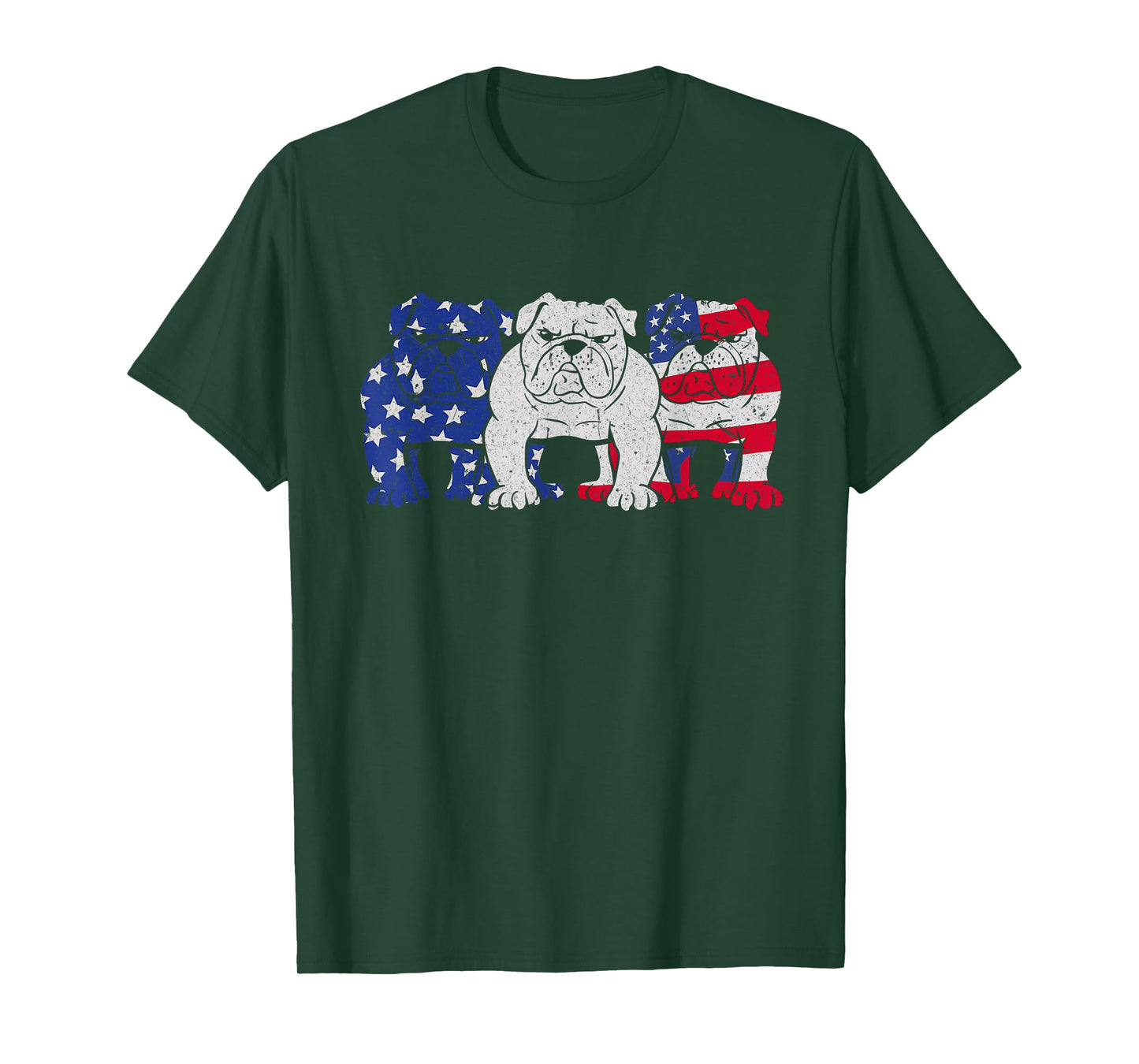English Bulldog Dog American Flag Puppy Lover 4th of July T-Shirt