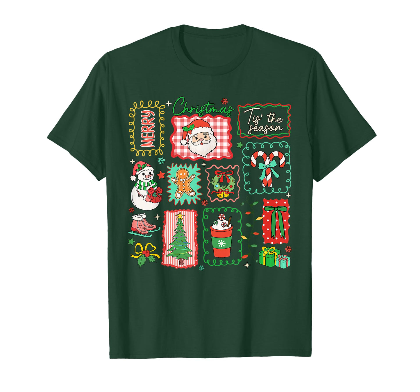 Preppy Tis The Season Merry Christmas Santa Family Xmas Kids T-Shirt