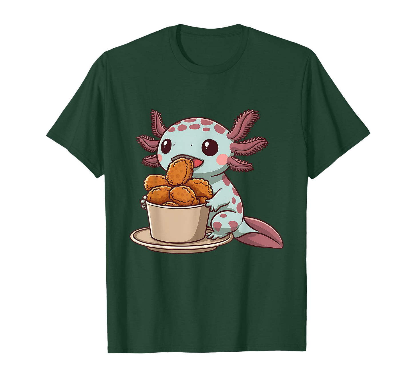 Cute Axolotl Kawaii Animal Lover Print Unisex-Adults and Kids T-Shirt Black Small Modern Cartoon Animal Themed T-Shirt