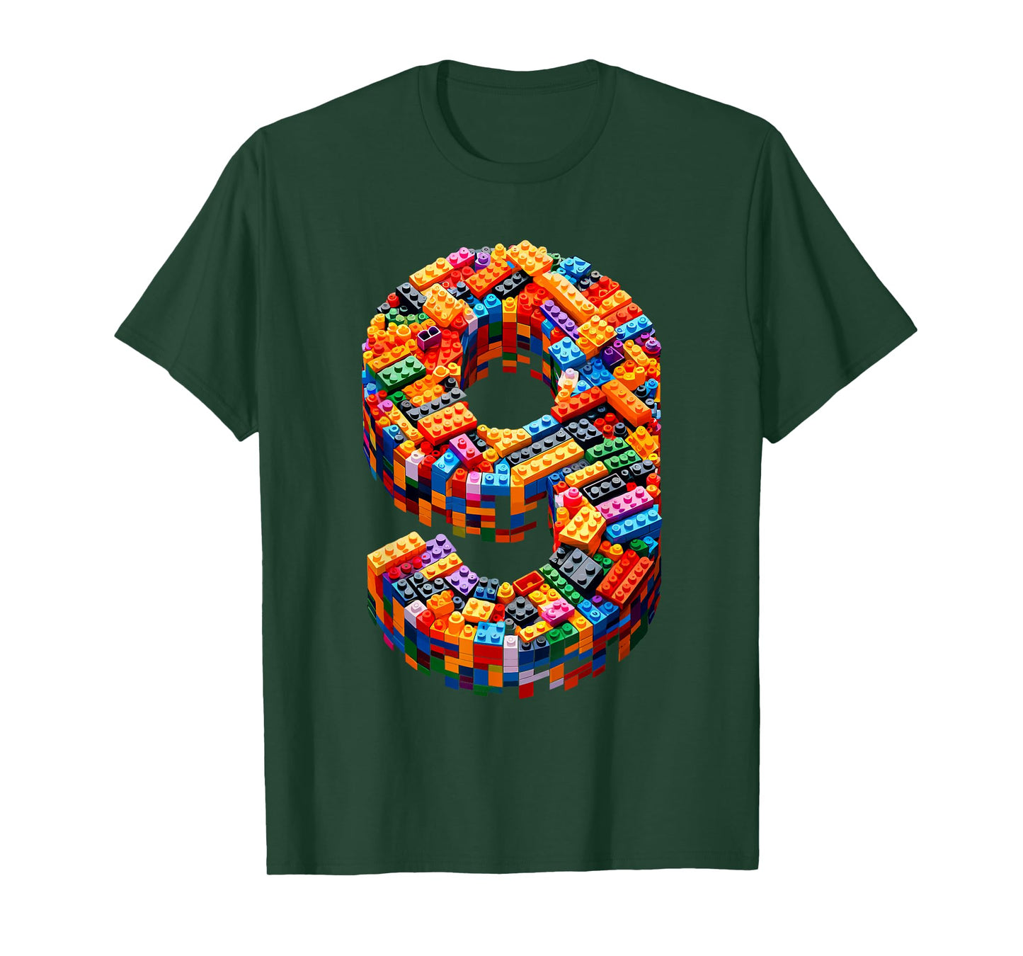 9 Year Old Blocks Building Master Builder 9th Birthday Boy T-Shirt