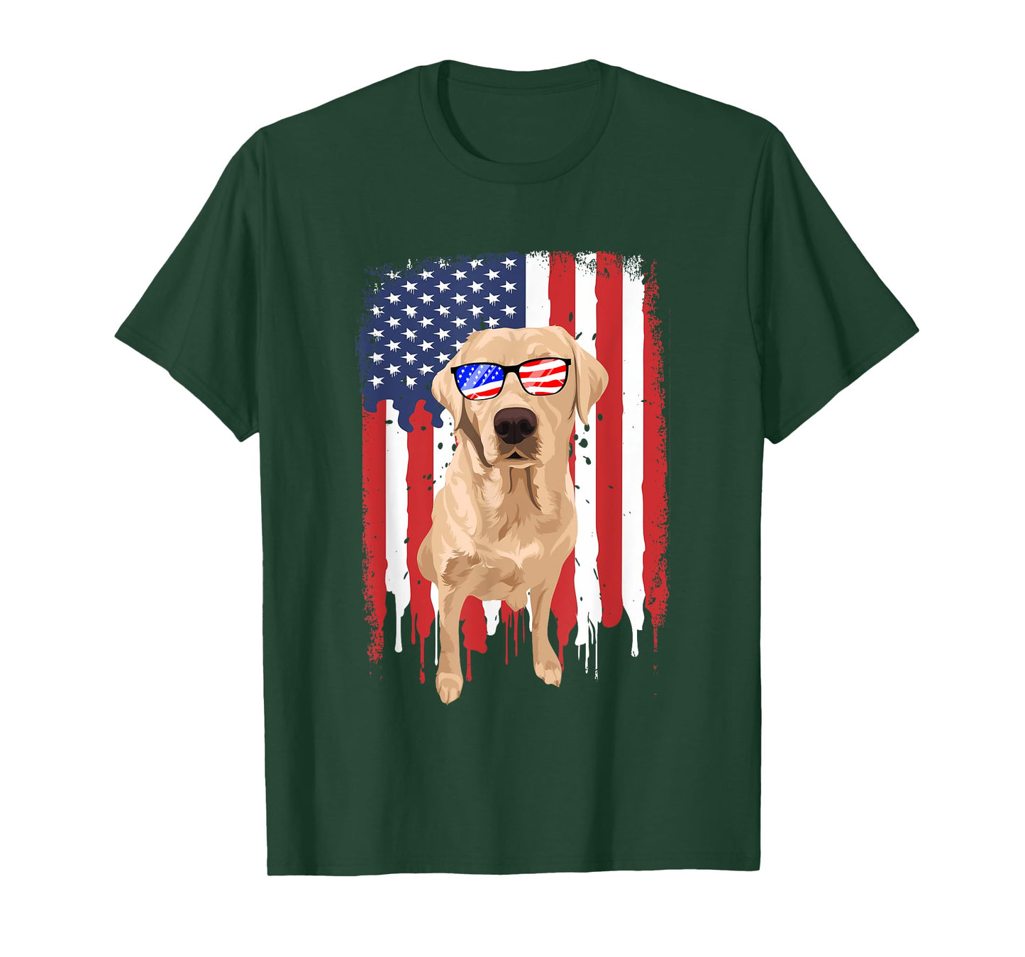 Labrador Retriever Shirt Independence Day 4th July USA Flag T-Shirt
