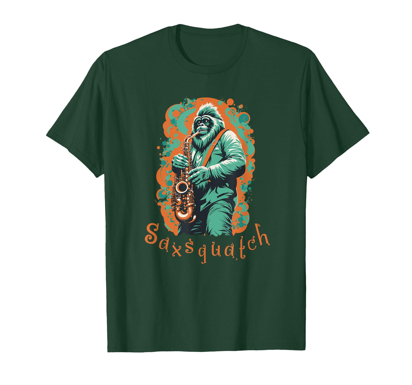 Saxsquatch Bigfoot Saxophone Player T-Shirt