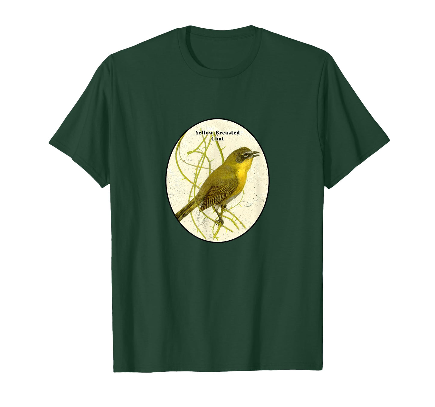 Retro Antique Yellow-Breasted Chat Vintage Bird Design T-Shirt