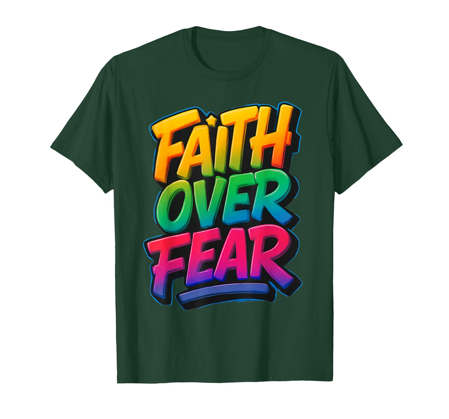 Faith Over Fear Christian Women Men Inspirational Graphic T-Shirt