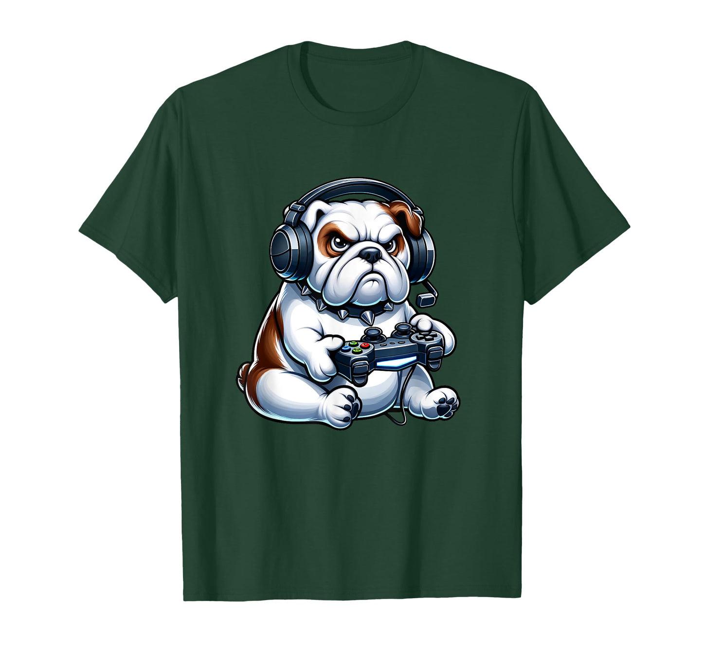 Cute Bulldog Gamer Video Games Funny Boys Girls Kids T-Shirt