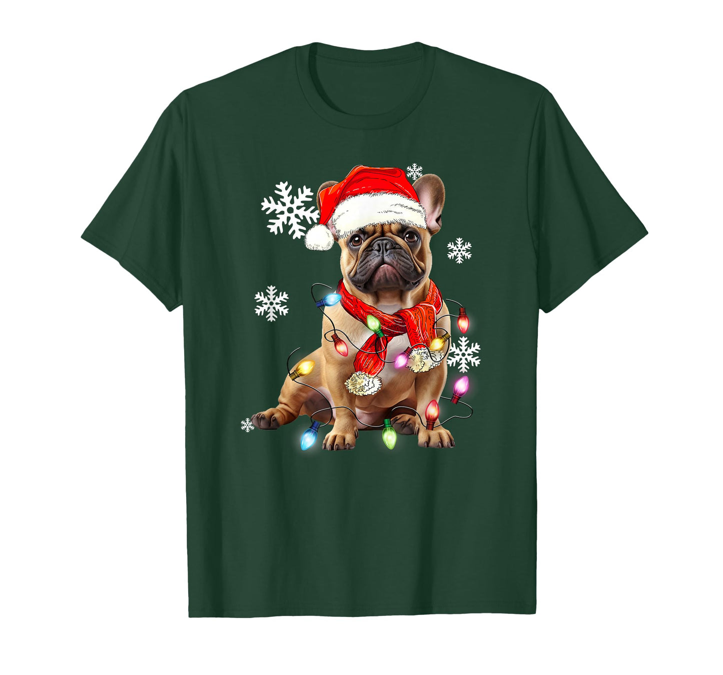French Bulldog Dog Christmas Light Pajama Pet Xmas T-Shirt