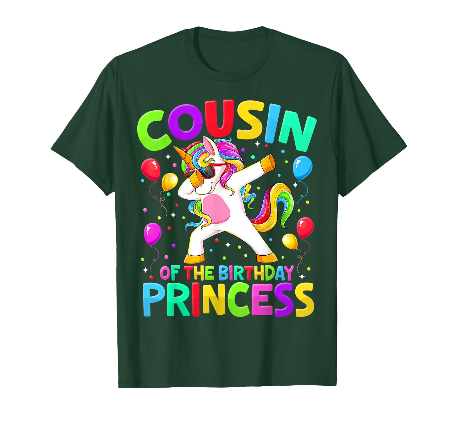 Cousin Of The Birthday Princess Girl Dabbing Unicorn Bro Sis T-Shirt