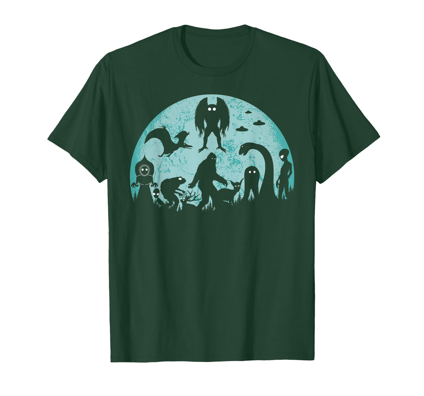 Bigfoot Loch Ness Monster Mothman And Aliens Funny Cryptid T-Shirt