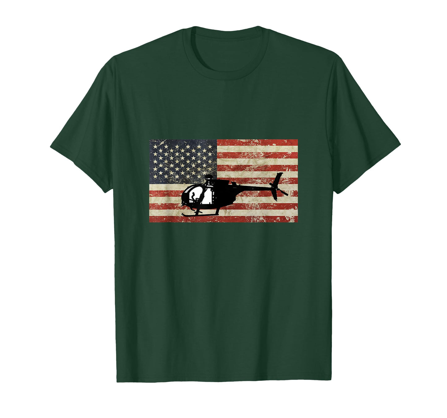 American USA Flag Little Bird Helicopter Pilot Army Military Women Kids Men T-Shirt