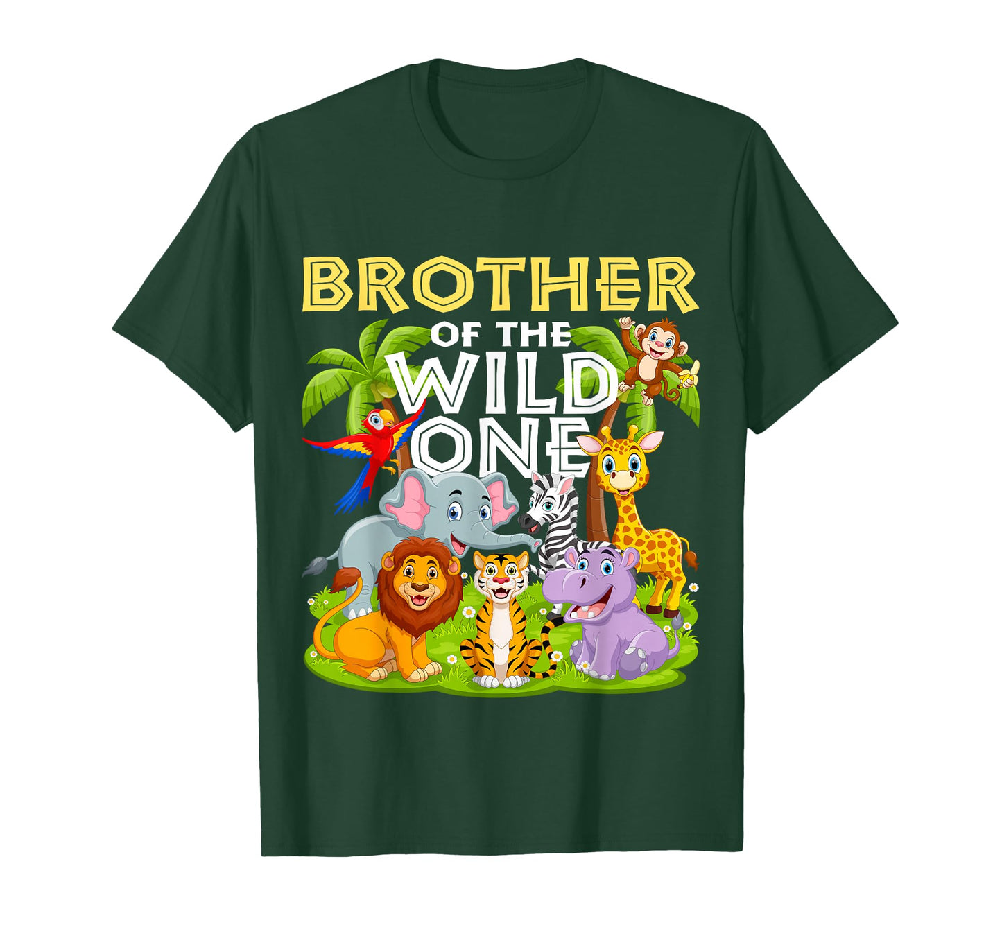 Brother Of The Wild One Birthday Zoo Animal Safari Jungle T-Shirt