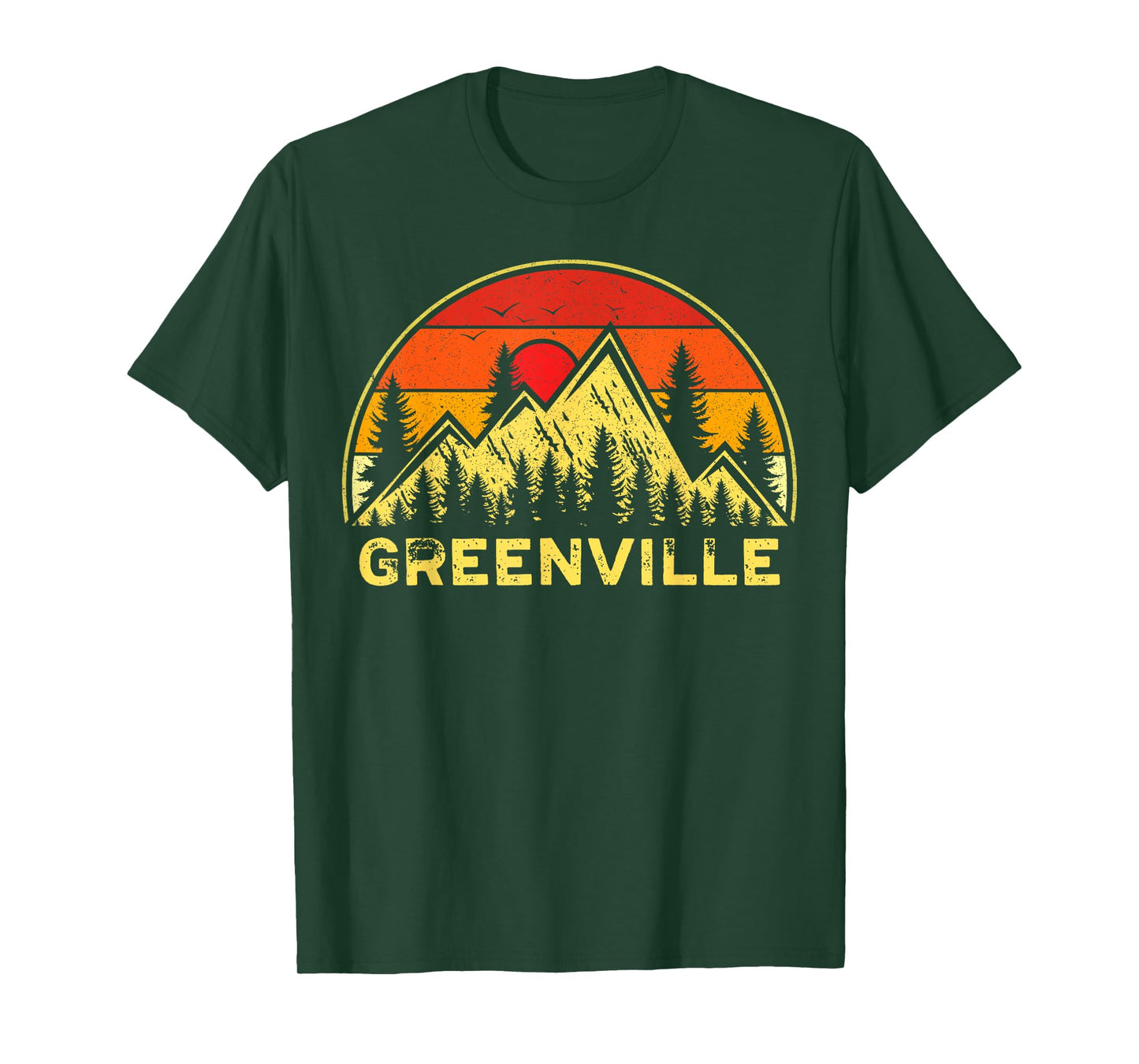 Retro Greenville South Carolina SC Mountains Hiking Souvenir T-Shirt