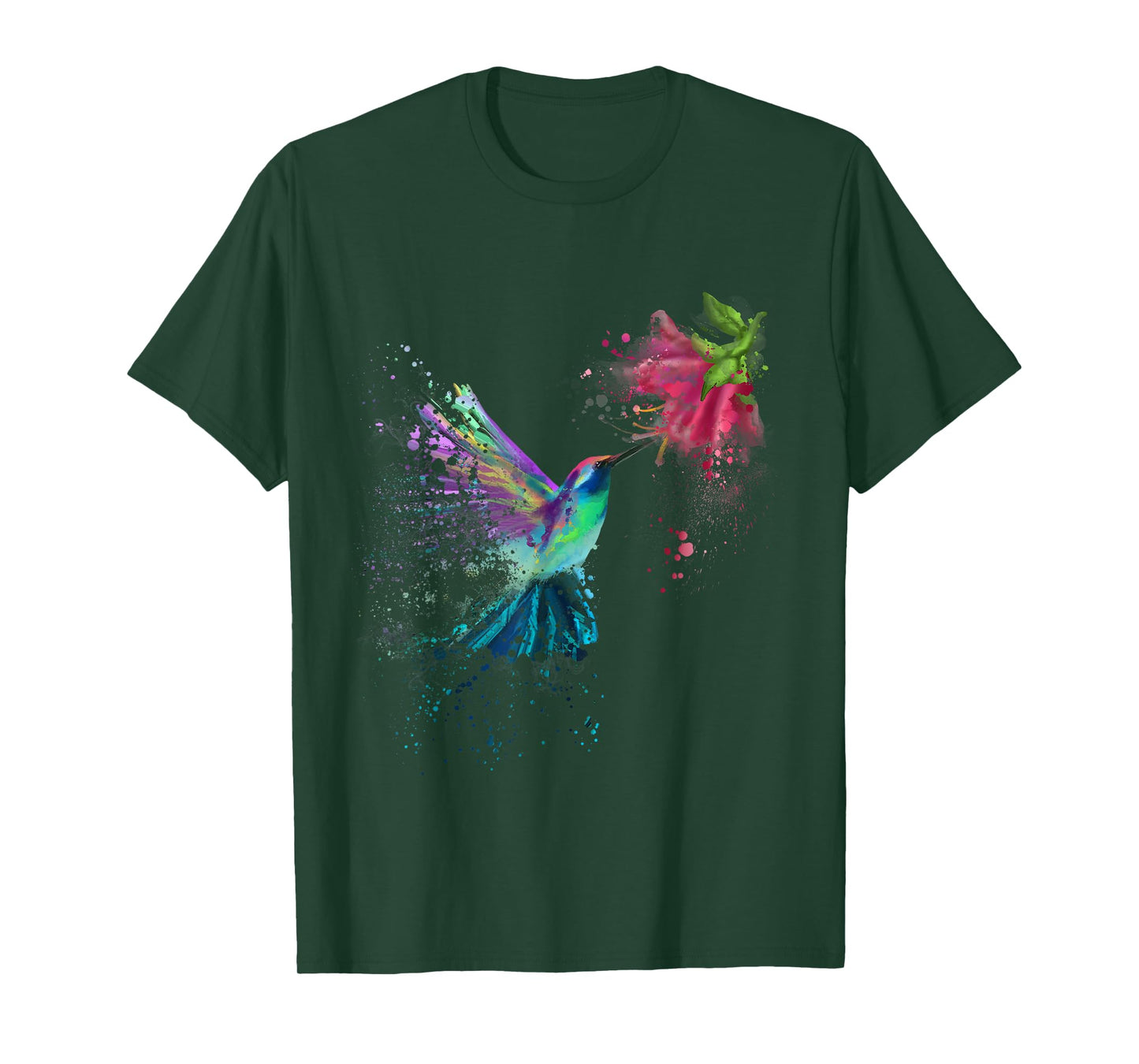 Hummingbird and Flower Bird Watcher Hummingbird Lover T-Shirt