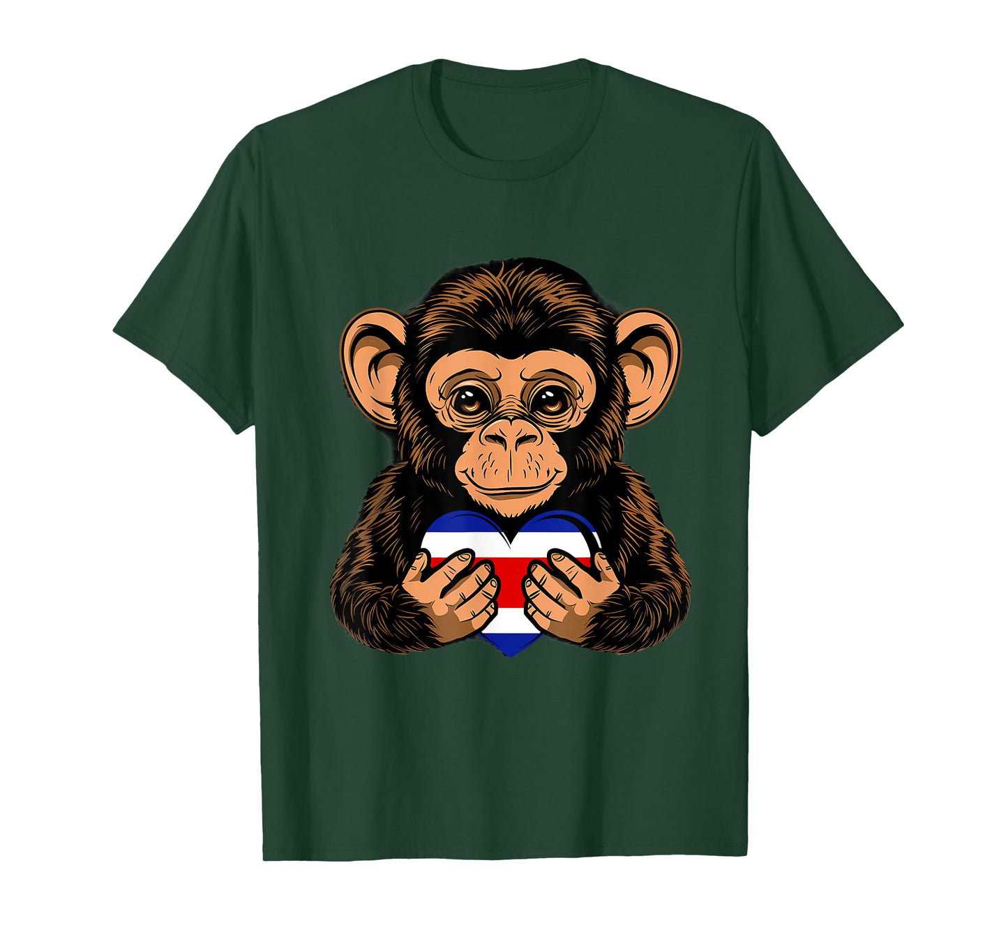 Costa Rica Monkey Costa Rican Flag Heart Costa Rican Roots T-Shirt