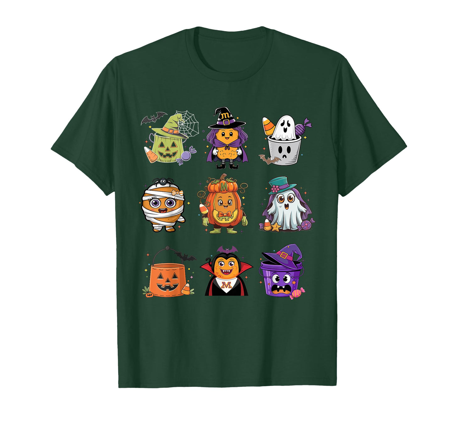 Cute Spooky Chicken Nuggets Pumpkin Halloween 90's Vintage T-Shirt