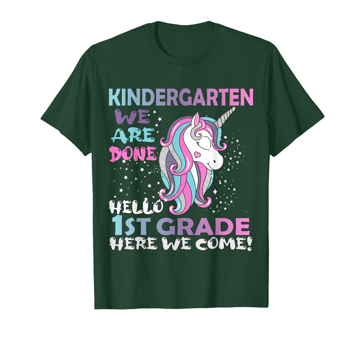 Goodbye Kindergarten Hello 1st grade Unicorn Girls 2023 Grad T-Shirt