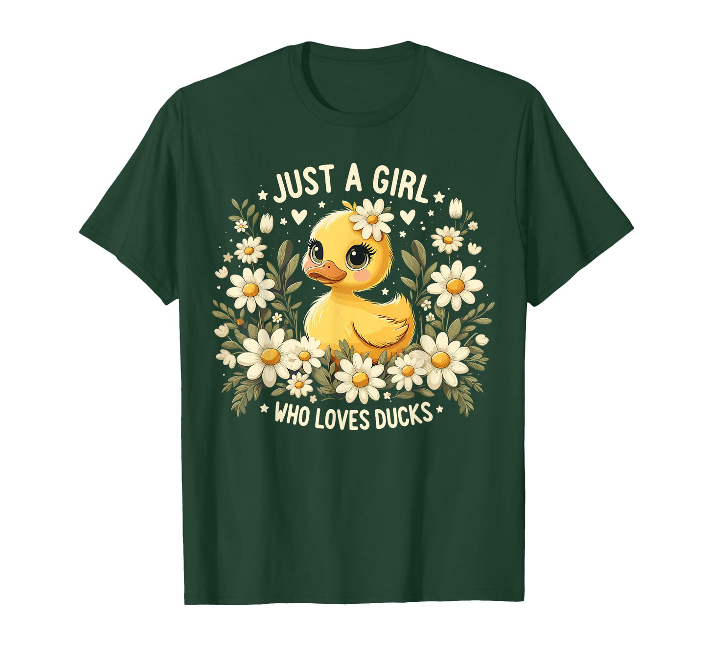 Just a Girl Who Loves Ducks Girl Cute Funny Duck T-Shirt