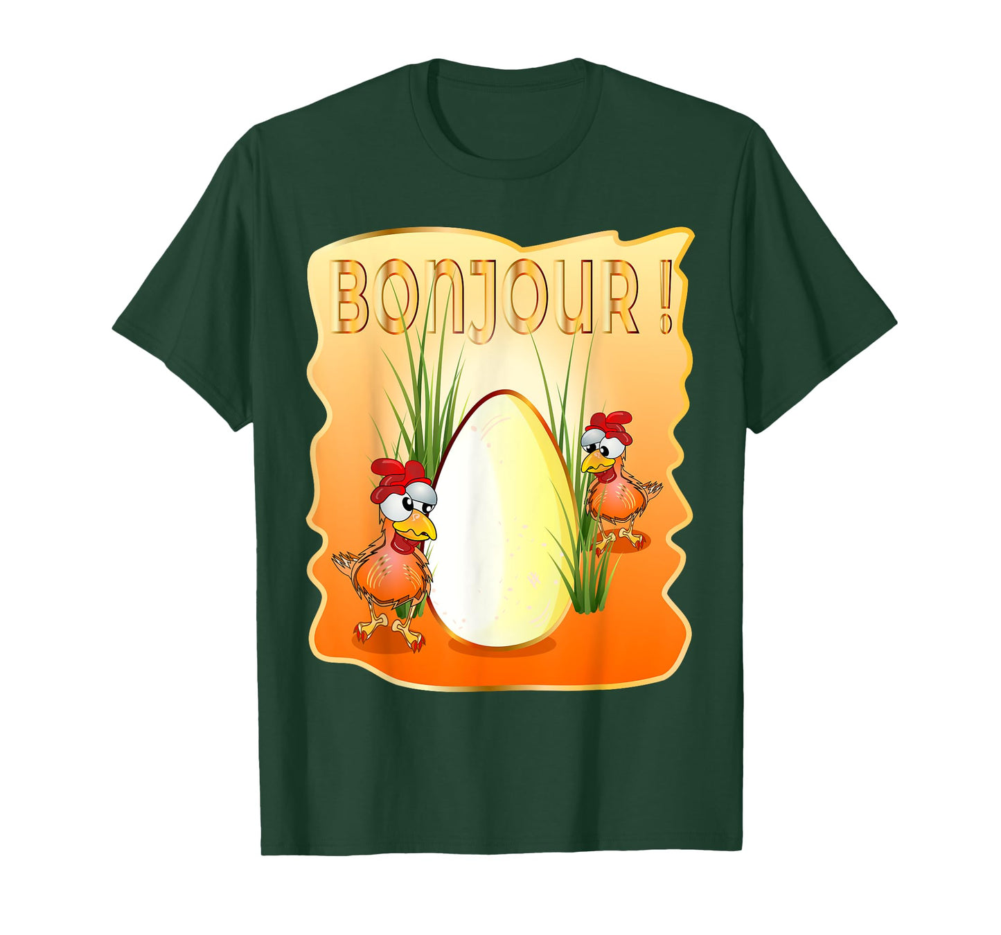 FRENCH CHICKEN HAPPY EASTER EGGS GREETINGS BONJOUR FRANCE T-Shirt
